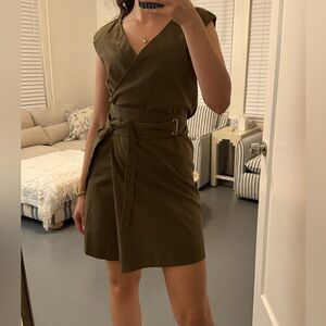 GUCCI wrap dress with gold buckle belt